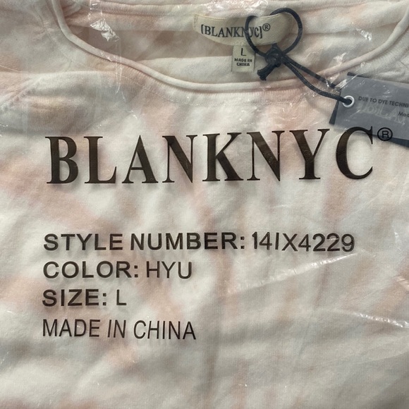 (A54) BLANK NYC Peach & White Tie Dye Long Sleeve Sweater, Size Large, NWT, $98 - Picture 11 of 13